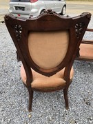 Bell epoque style Pair armchairs in walnut, France 1900