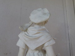 Bell epoque style Sculpture  of a farmer lady signed by Comein in bisquit, France 1900