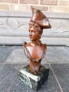 Belle epoque style Buste of a lady by Georges van der Straeten in patinated bronze, France 1890