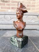 Belle epoque style Buste of a lady by Georges van der Straeten in patinated bronze, France 1890