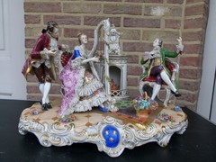 Belle epoque style Group of musical people in porcelain, Germany Volkstedt 1930