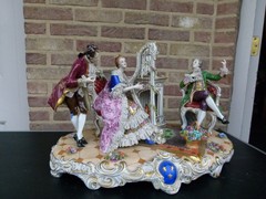 Belle epoque style Group of musical people in porcelain, Germany Volkstedt 1930