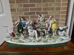 Belle epoque style Group with 12 people of the harvest in Rudolstadt,porcelain, Germany 1940