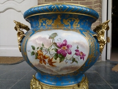 Belle epoque style Huge centerpiece from J. Fischer Budapest in faience and gilded bronze, Hungary,Budapest 1890