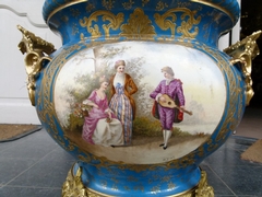 Belle epoque style Huge centerpiece from J. Fischer Budapest in faience and gilded bronze, Hungary,Budapest 1890