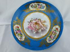 Belle epoque style Porcelain plate with romantic scene in porcelain,Sévres, France ,Sévres 1880