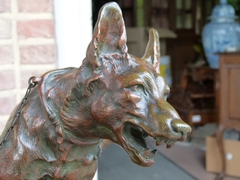 Belle epoque style Sculpture by R.Varnier of two dogg's 