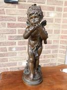 Belle epoque, style Sculpture of a putto in patinated bronze, France 1880,unsigned probaply Moreau