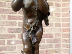 Belle epoque, style Sculpture of a putto in patinated bronze, France 1880,unsigned probaply Moreau