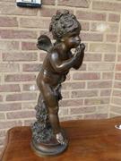 Belle epoque, style Sculpture of a putto in patinated bronze, France 1880,unsigned probaply Moreau