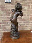 Belle epoque, style Sculpture of a putto in patinated bronze, France 1880,unsigned probaply Moreau