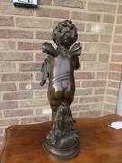 Belle epoque, style Sculpture of a putto in patinated bronze, France 1880,unsigned probaply Moreau