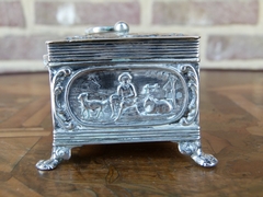 Belle epoque style Silver box with Dutch scenes and 3 stamps in solid silver, The Netherlands,Schoonhoven 1906-1924