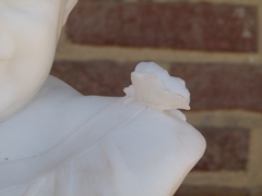 Belle epque style Sculpture of a child with a butterfly by Vanel in carrara marble, France 1920