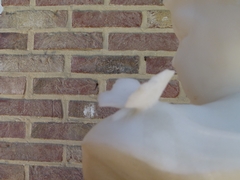 Belle epque style Sculpture of a child with a butterfly by Vanel in carrara marble, France 1920