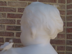 Belle epque style Sculpture of a child with a butterfly by Vanel in carrara marble, France 1920