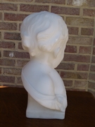 Belle epque style Sculpture of a child with a butterfly by Vanel in carrara marble, France 1920