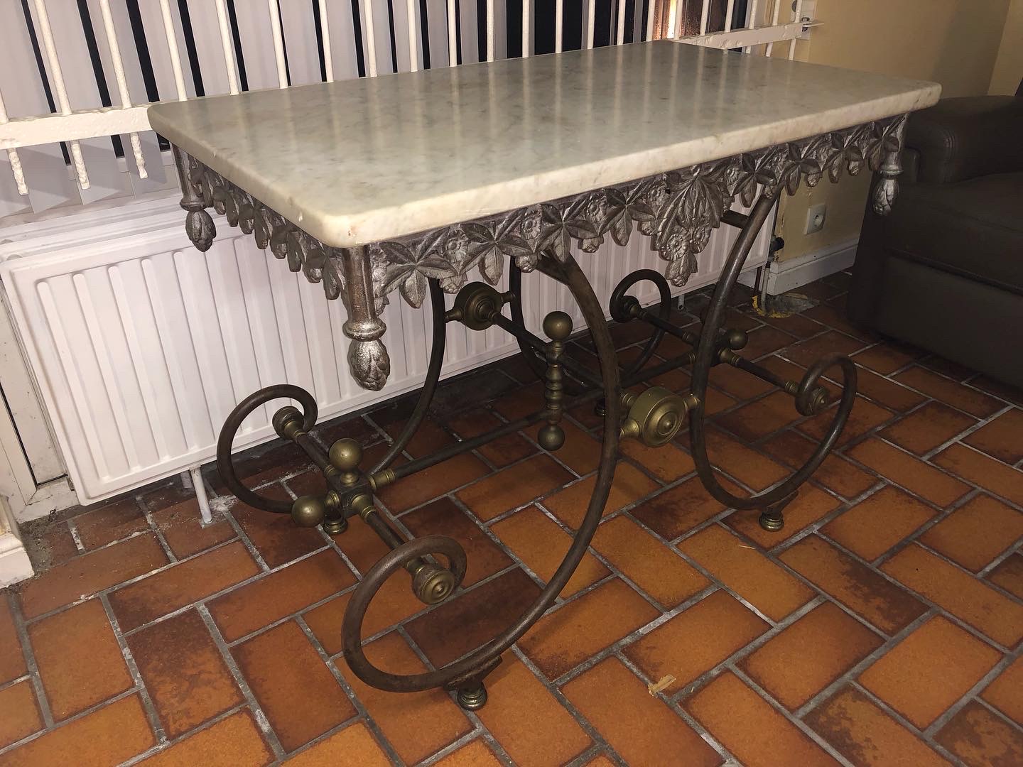boutcher table with marble top
