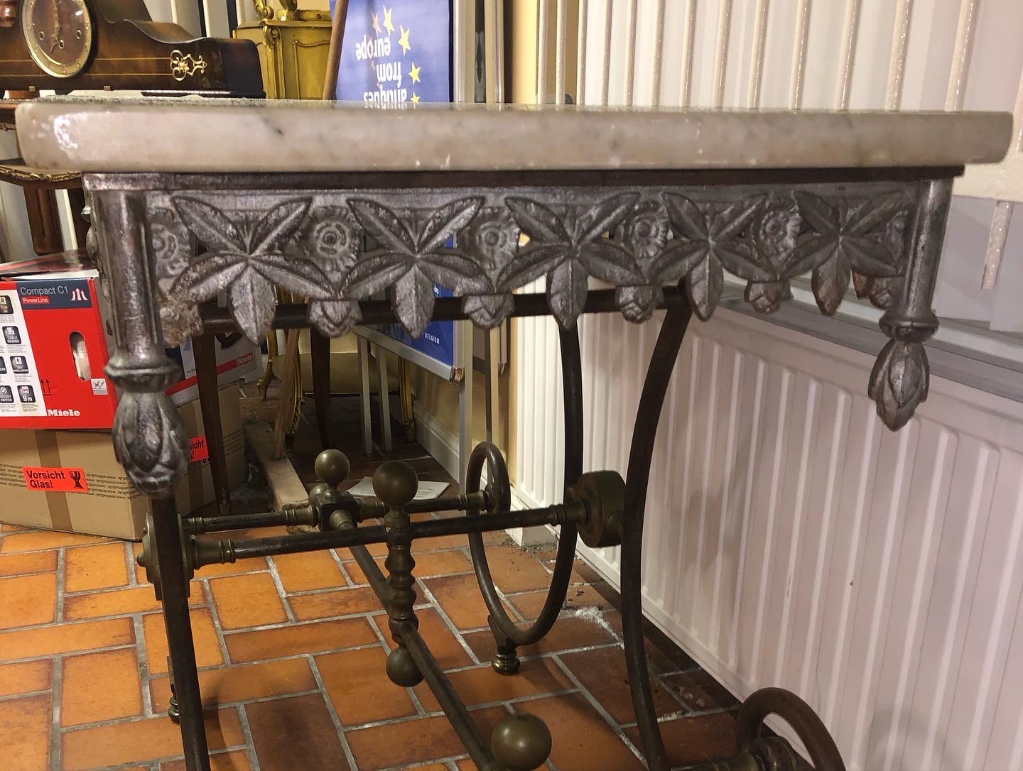 boutcher table with marble top