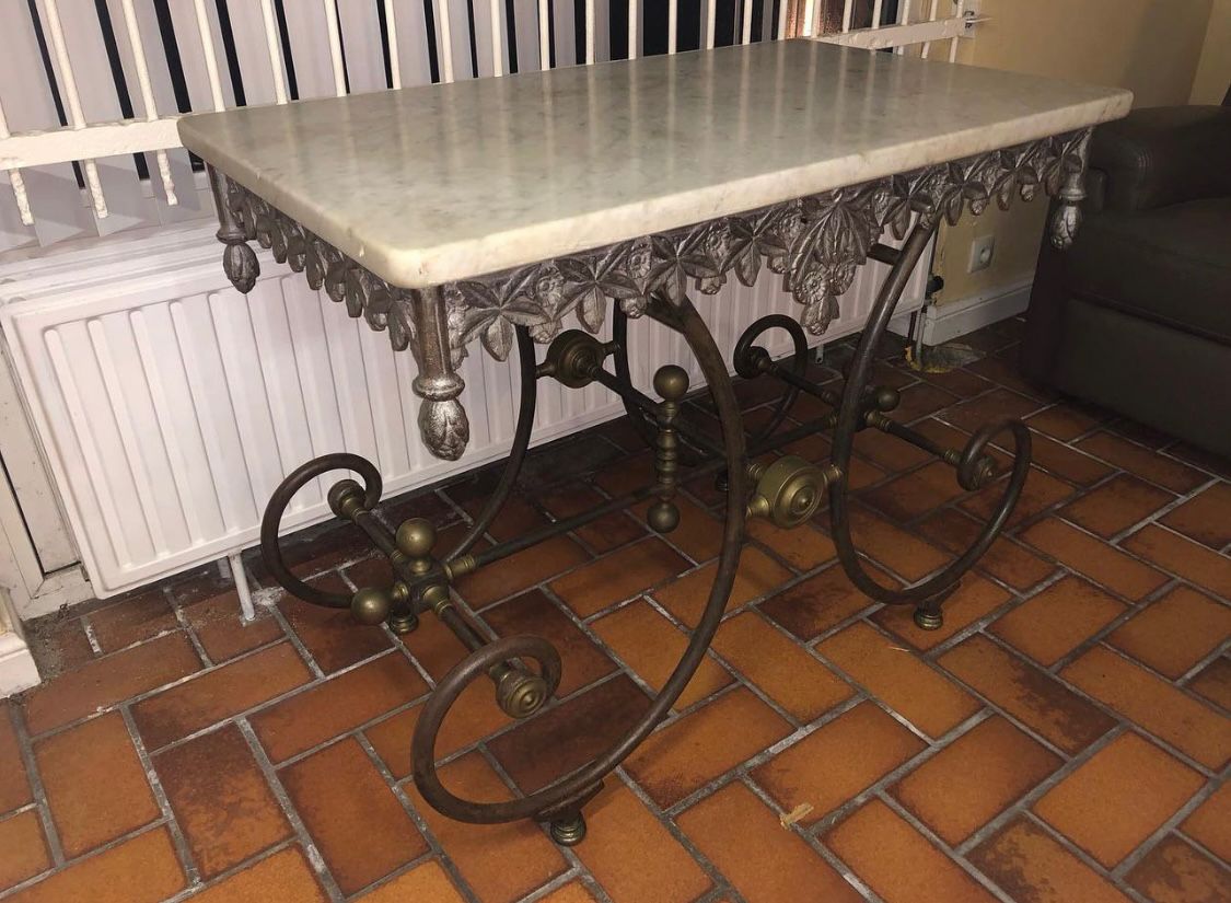 boutcher table with marble top