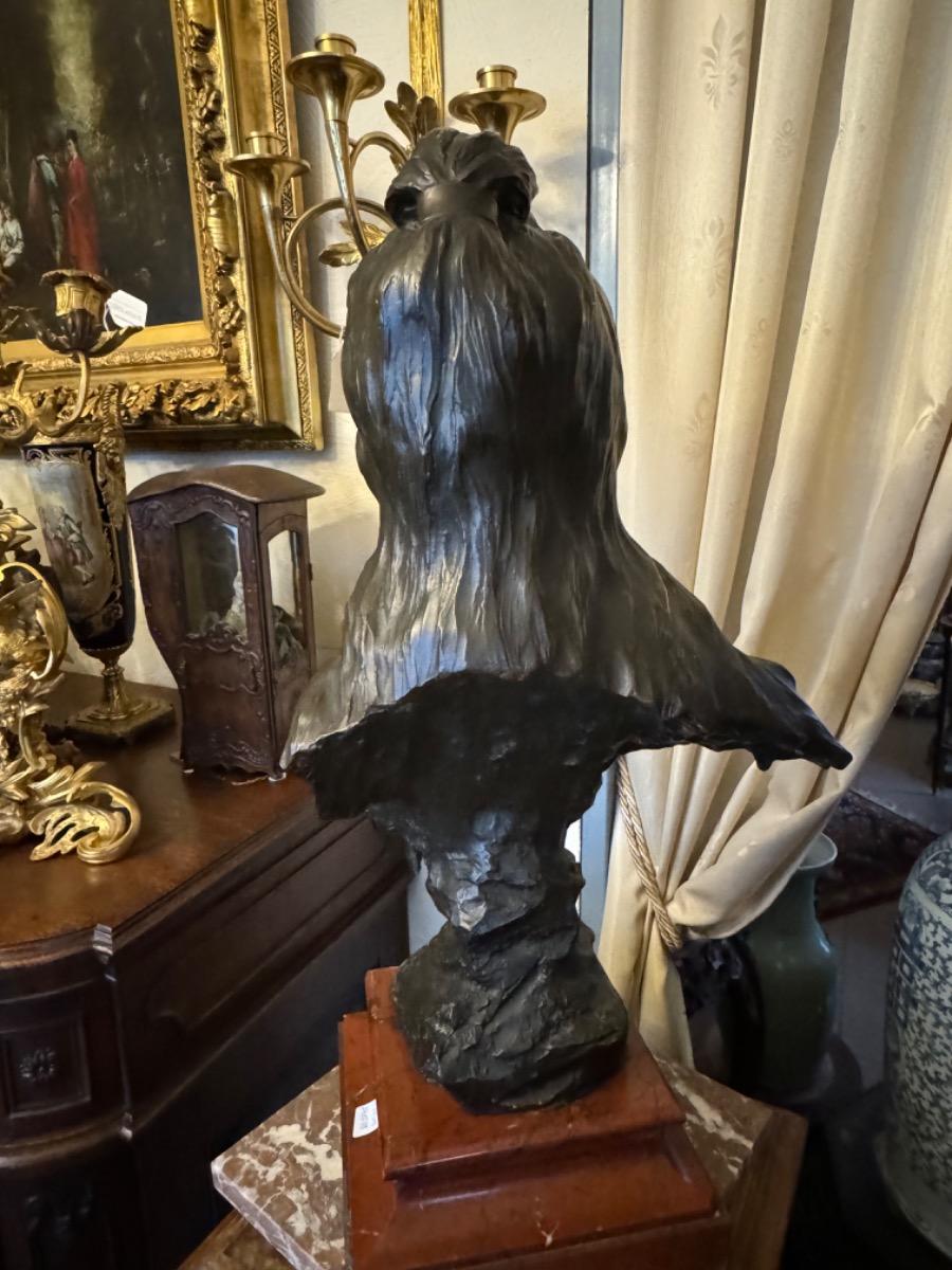 Bronze patinated buste of a lady by E.Villanis