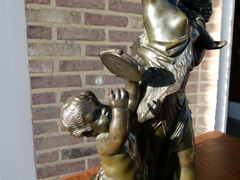 style Bronze sculpture in patinated bronze signed by Clodion, France 1880