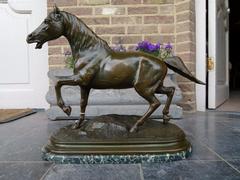 style Bronze Sculpture of a horse in patinated bronze, France,J.Bennes 1880