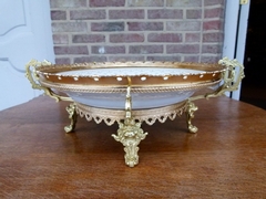 style Centerpiece coupe in Germen porcelain and French bronze,  porcelain and bronze 1920