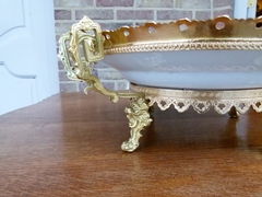 style Centerpiece coupe in Germen porcelain and French bronze,  porcelain and bronze 1920