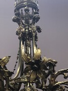 style Chandelier style maison Charles with flowers in bronze, France 1920