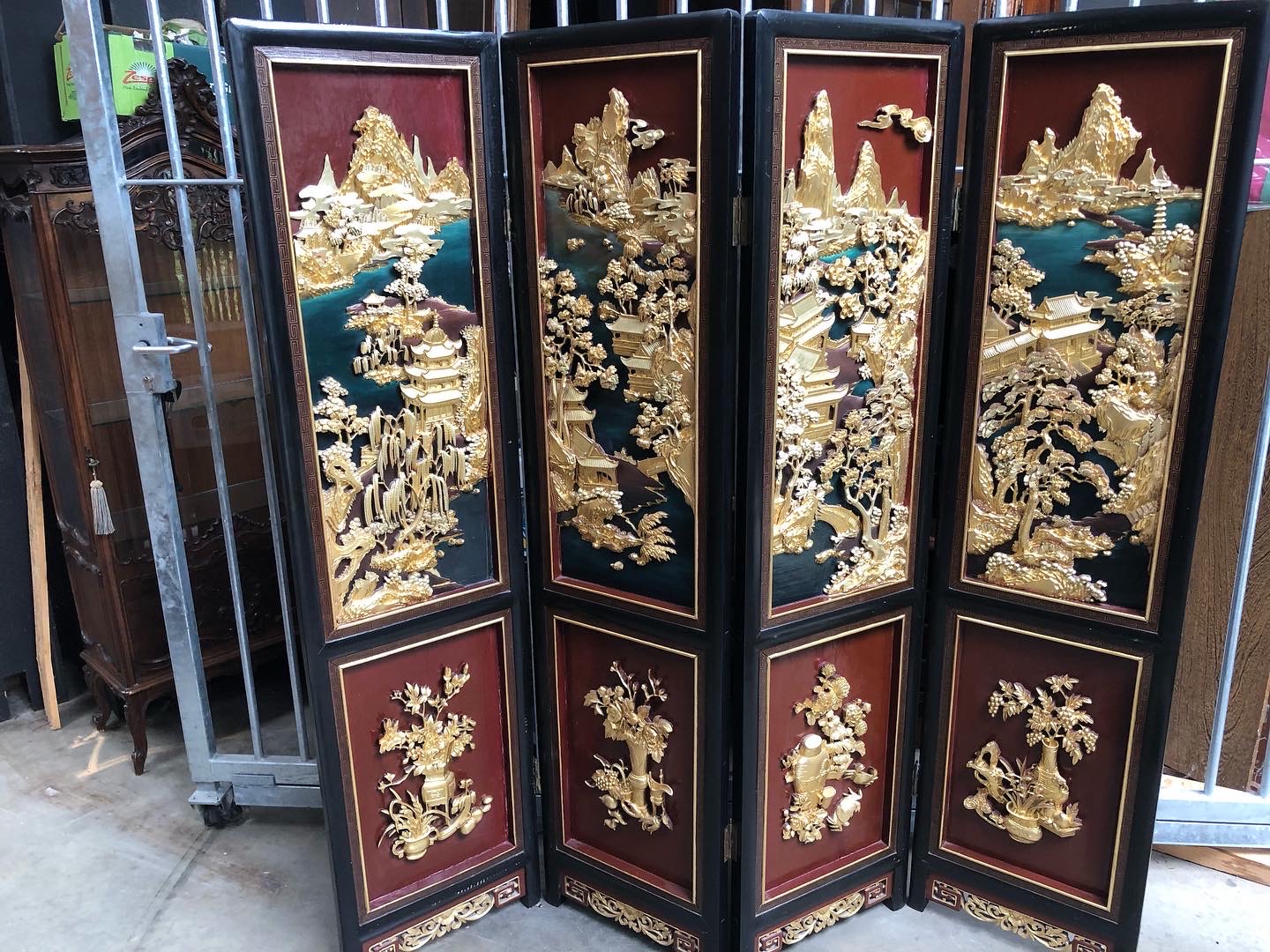 Chinese 4 panel roomscreen