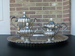 style Coffee and teaset signed E.Isler in 800 silver, Suisse 1870