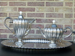 style Coffee and teaset signed E.Isler in 800 silver, Suisse 1870