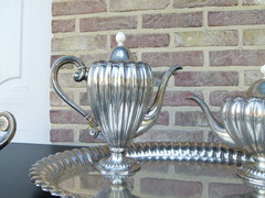 style Coffee and teaset signed E.Isler in 800 silver, Suisse 1870