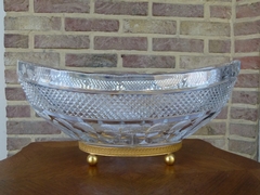  Coupe centerpiece in crystal and gilded bronze, France 1950