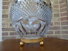  Coupe centerpiece in crystal and gilded bronze, France 1950