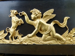 Empire style Clock in gilded and patinated bronze, France,Jumelle à Paris 1815