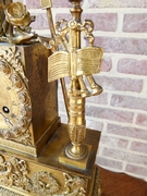 Empire style Clock pendule  in gilt bronze, France 1820