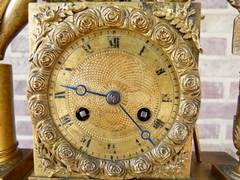 Empire style Clock pendule  in gilt bronze, France 1820