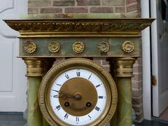 Empire style Clockset  in gilded bronze and onyx, France 1880