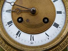 Empire style Clockset  in gilded bronze and onyx, France 1880