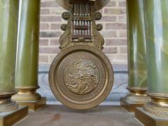 Empire style Clockset  in gilded bronze and onyx, France 1880