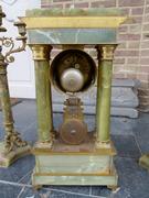 Empire style Clockset  in gilded bronze and onyx, France 1880