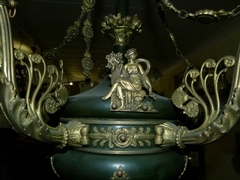 Empire style Lamp in gilded and patinated bronze, France 1920