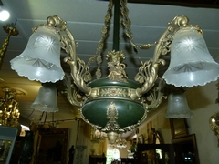 Empire style Lamp in gilded and patinated bronze, France 1920