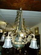 Empire style Lamp in gilded and patinated bronze, France 1920