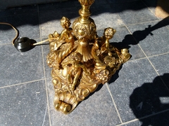 style Floorlamp with putti,s in gilded bronze, Belgium 1960