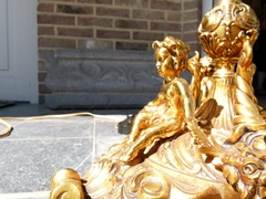 style Floorlamp with putti,s in gilded bronze, Belgium 1960