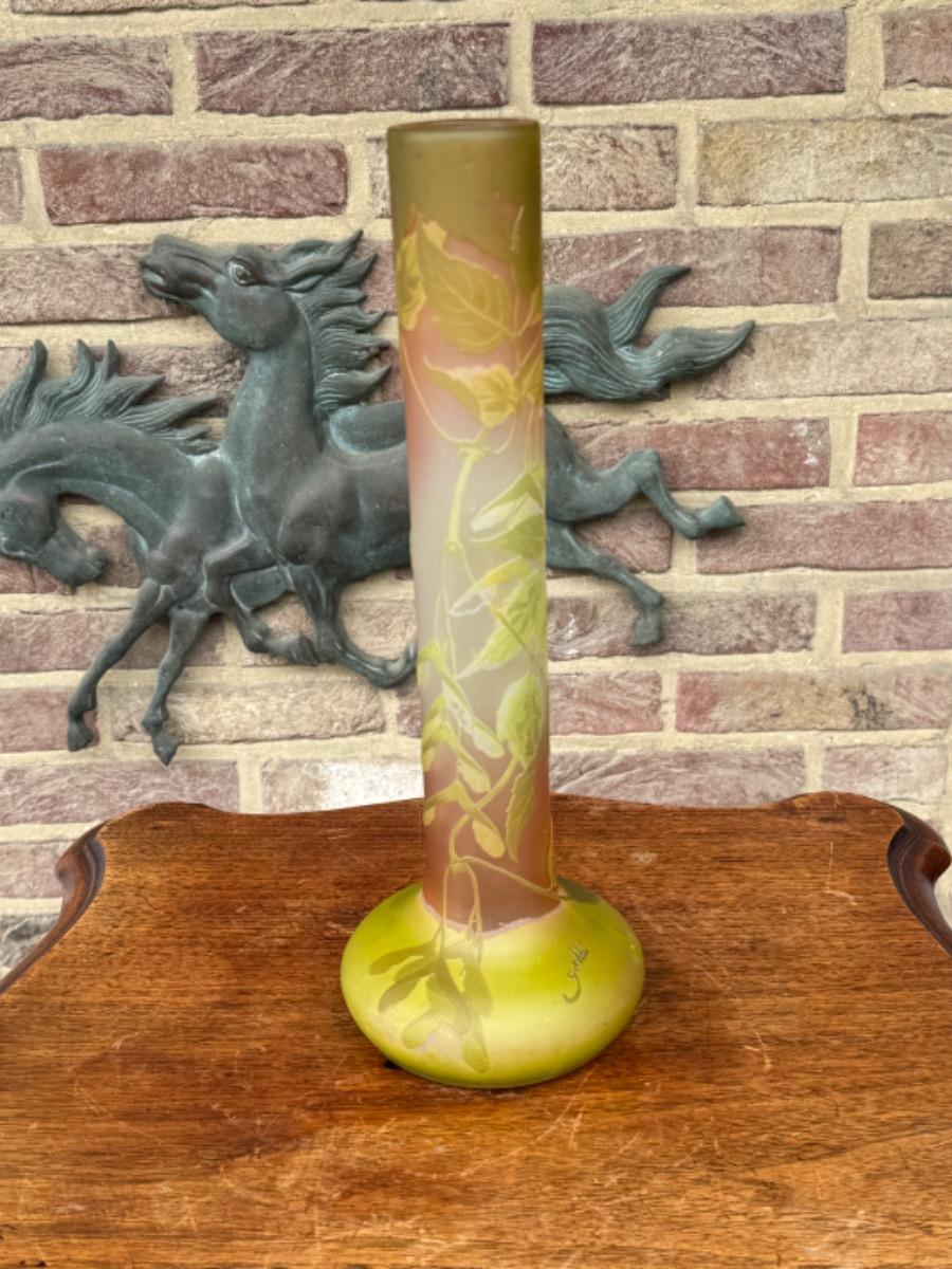 Gallé vase in multi layer glass 