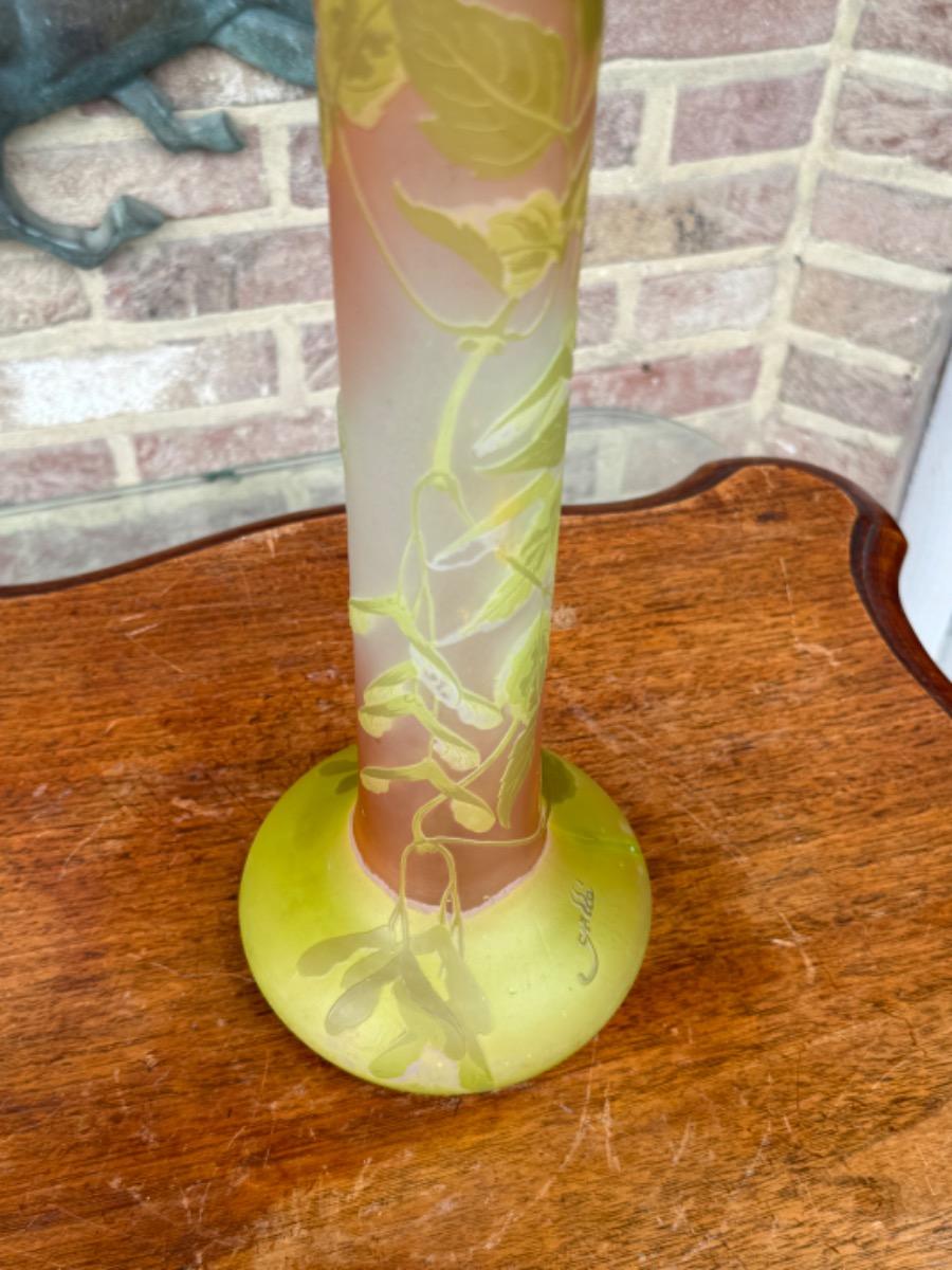 Gallé vase in multi layer glass 